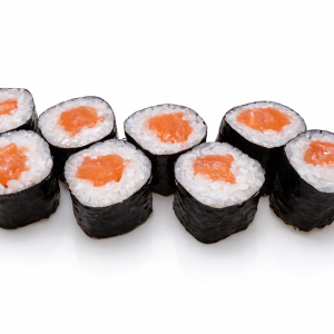 Hosomaki łosoś 8 szt ( Nori, ryż, łosoś, serek) 20 zł