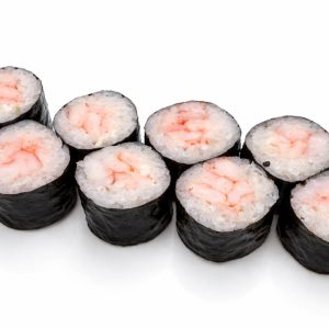 Hosomaki z krewetkami 8 szt ( Nori, ryż, sos , krewetki)